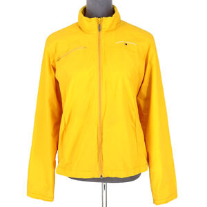Tommy Hilfiger Jacket Womens Large Yellow Nylon Zip Fleece Lined Vintage Y2K